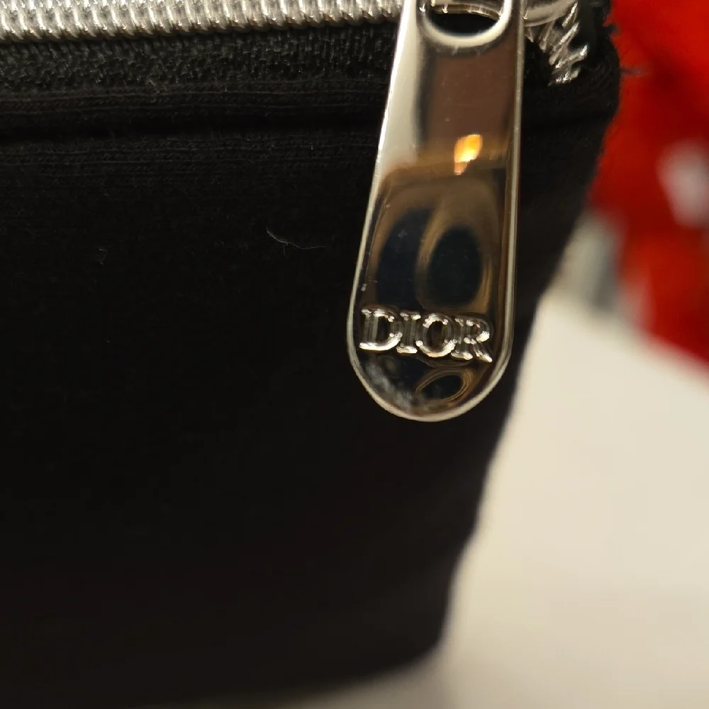 Dior Beauty Black Jersey Pouch With Silver Hardware